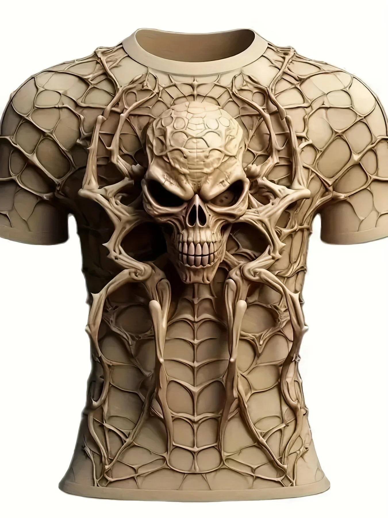 

2024 Cool Skull 3D Printed Men's Novelty Short Sleeve Round Neck T-Shirt, Men's Short Sleeve T-Shirt Summer Outdoor Party