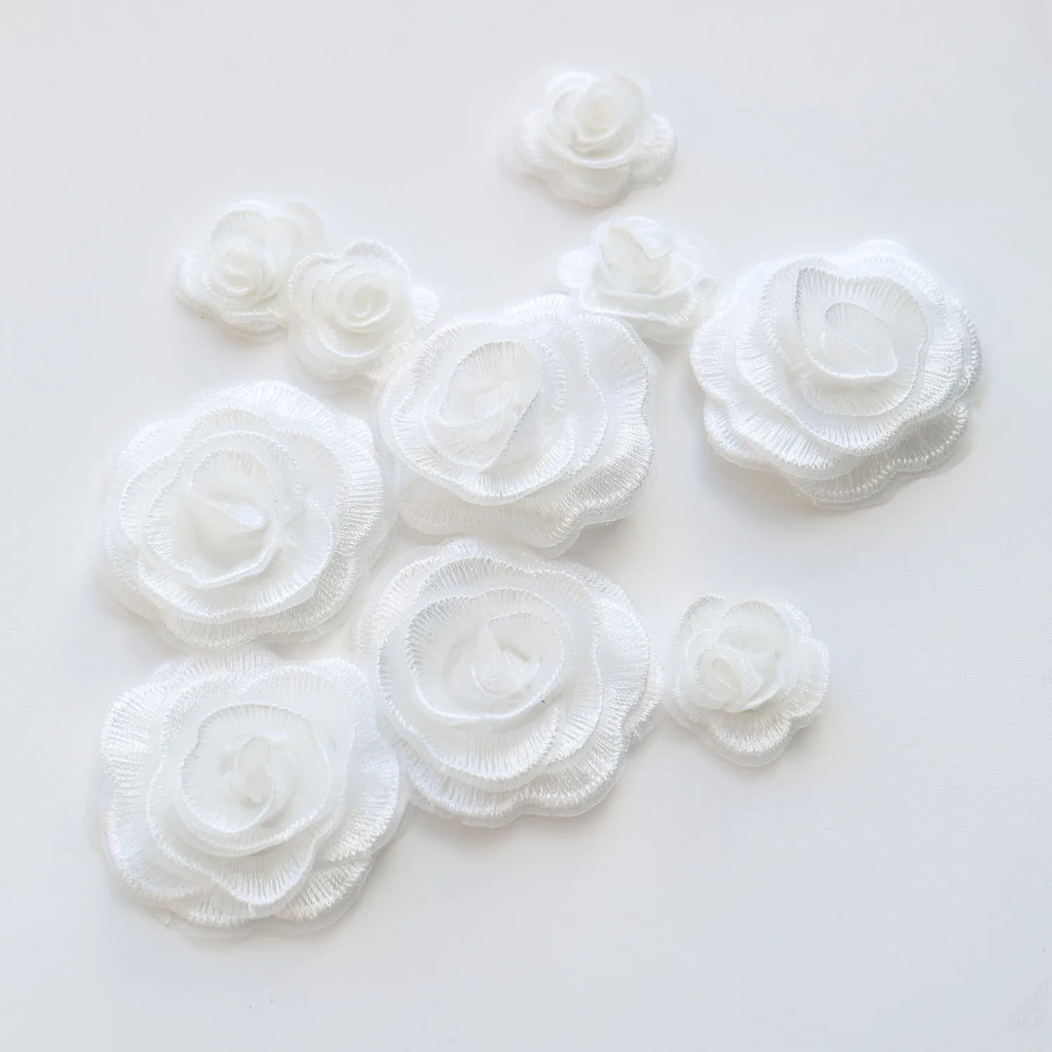 10 개/대 DIY 자수 꽃 장미 패치 의류 수 놓은 꽃 패치 가방 장식 parches applique