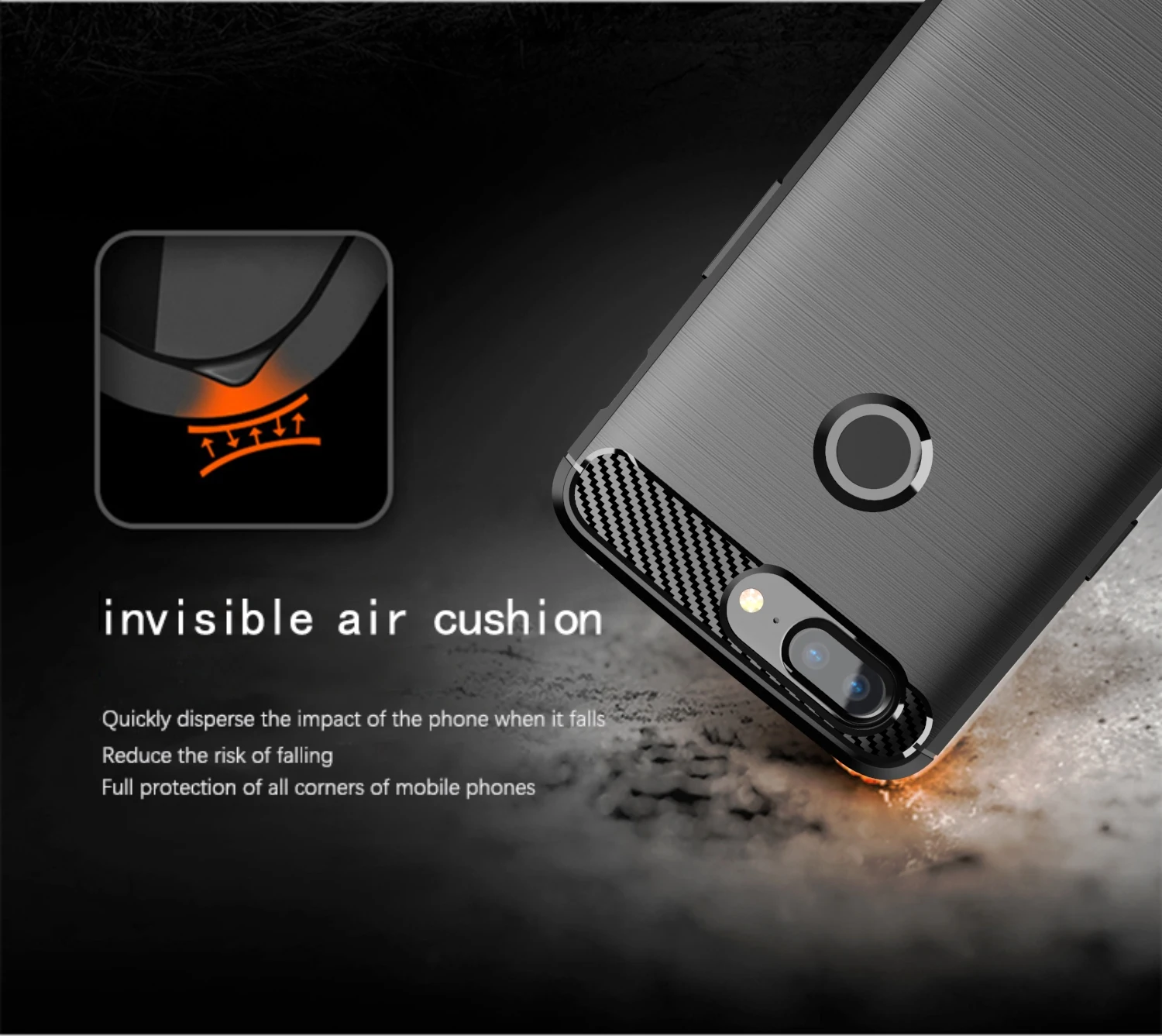 ShockProof Carbon Fiber Soft Silicone Protective Case - Silicone Shell Cover
