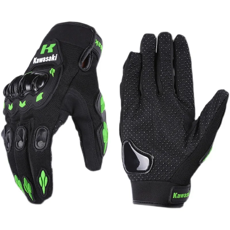 Kawasaki motorcycle gloves rider equipment riding gloves off-road men's all season all finger anti fall racing sport gloves