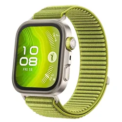 Breathable Nylon Loop Bracelet Strap - Huawei Fit 3 (Field green)