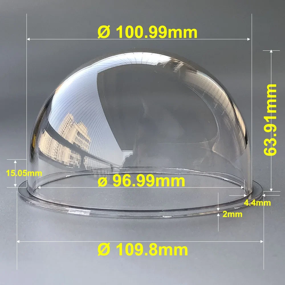 109.8x63.91mm 강화된 4.3인치 HD 카메라 렌즈 투명 보호 커버 광학 원형 돔 볼 폴리카보네이트 PC 소재