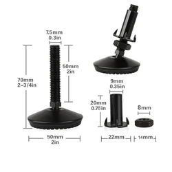 Durable Adjustable Furniture Leveling Feet Set - 4 - Piece Black Levelers for Tables, Chairs, and Cabinets (M8)