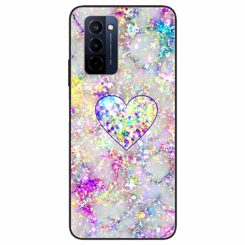 Stylish Black TPU Soft Silicone Bumper Case with Cartoon Flowers and Animals Design