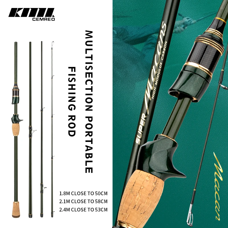 CEMREOTravelRodSpinningCastingCarbonFishingRod18m21m24m
