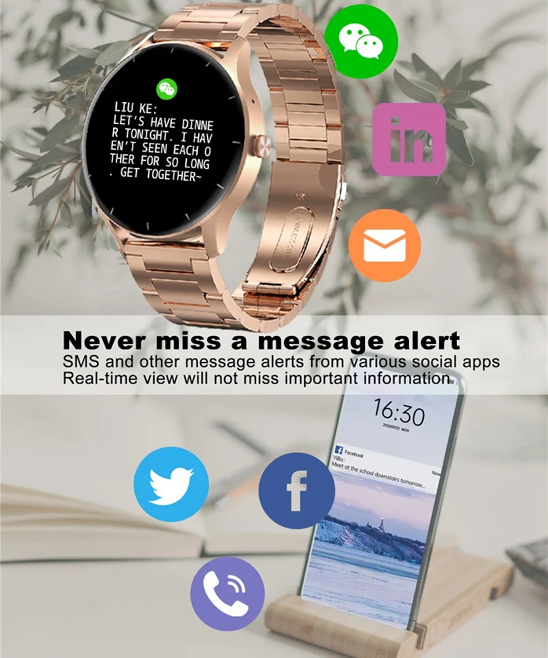 Smartwatch Watch Woman Gold Color | Smart Bluetooth Gold Waterproof - Aliexpress