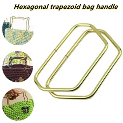Trapezoid Metal Bag Handle Replacement Women Handbag Tote Handles Gold Clutch Bag Belt Straps Accessories