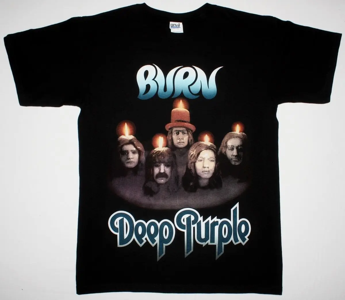 Deep Purple Burn Black T Shirt Coverdale Jon Lord Rainbow Blackmore Hard Rock