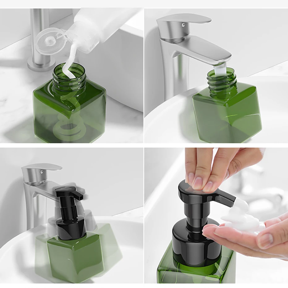 450/600ML Foaming Soap Dispenser Kitchen Countertop Hand Soap Dishes Liquid Container Bottle Empty Refillable Foam Bottle soap dispenser