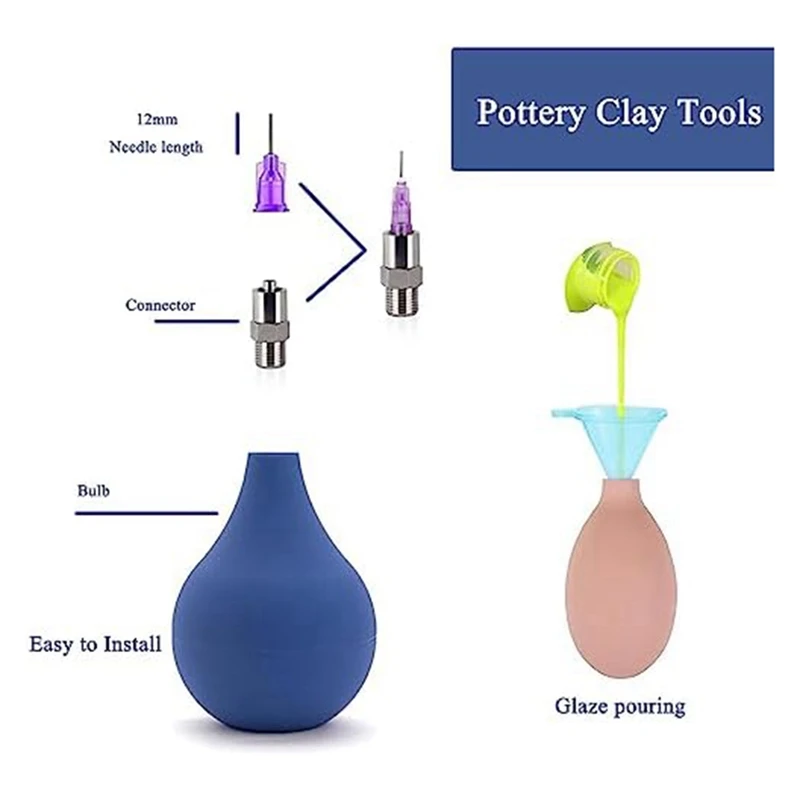 Ceramic Precision Tip Applicator Bottle Metal Pottery Glaze Sliding Tail Pottery Glaze Squeeze Bottle Clay Supplies