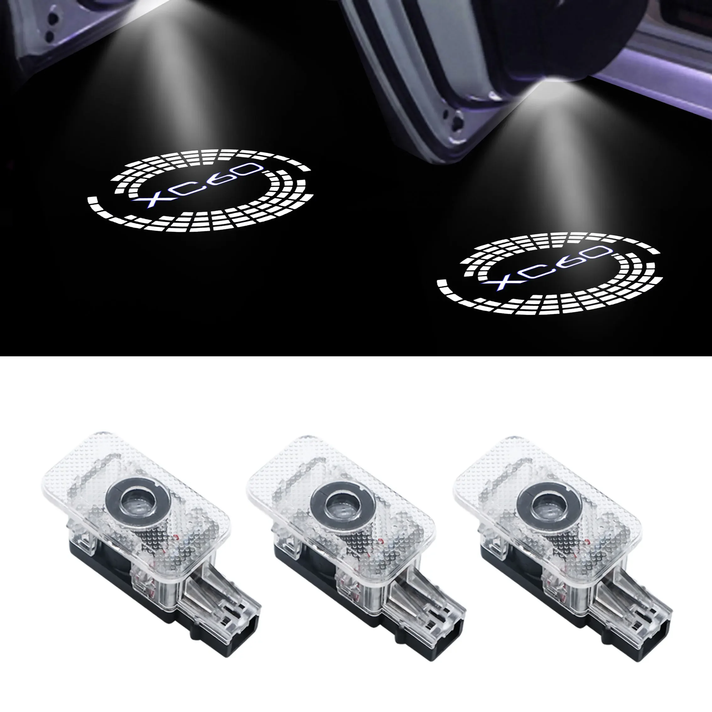 

2Pcs Car Door Welcome Light Logo For Volvo XC60 LED Laser Projector Lamp Ghost Shadow Light Car Door Light