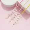 New Butterfly Pearl Bead Sunglasses Lanyard Strap Necklace Eyeglass Chain Cord Reading Glasses Adjustable Anti-slip Strap 2