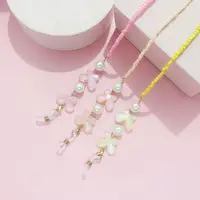 New Butterfly Pearl Bead Sunglasses Lanyard Strap Necklace Eyeglass Chain Cord Reading Glasses Adjustable Anti-slip Strap 2