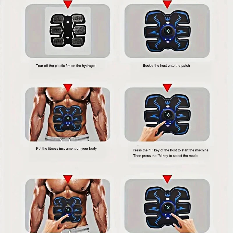 USB Charging EMS Muscle Stimulator Wireless Muscle Stimulation Trainer Smart Fitness Abdominal Training Slimming Tool