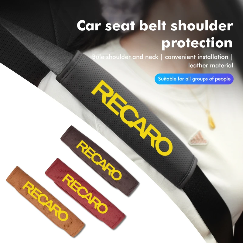 2 Pezzi Di Copertura Della Spalla Della Cintura Di Sicurezza Dell'Auto In Pelle Per Recaro Nan