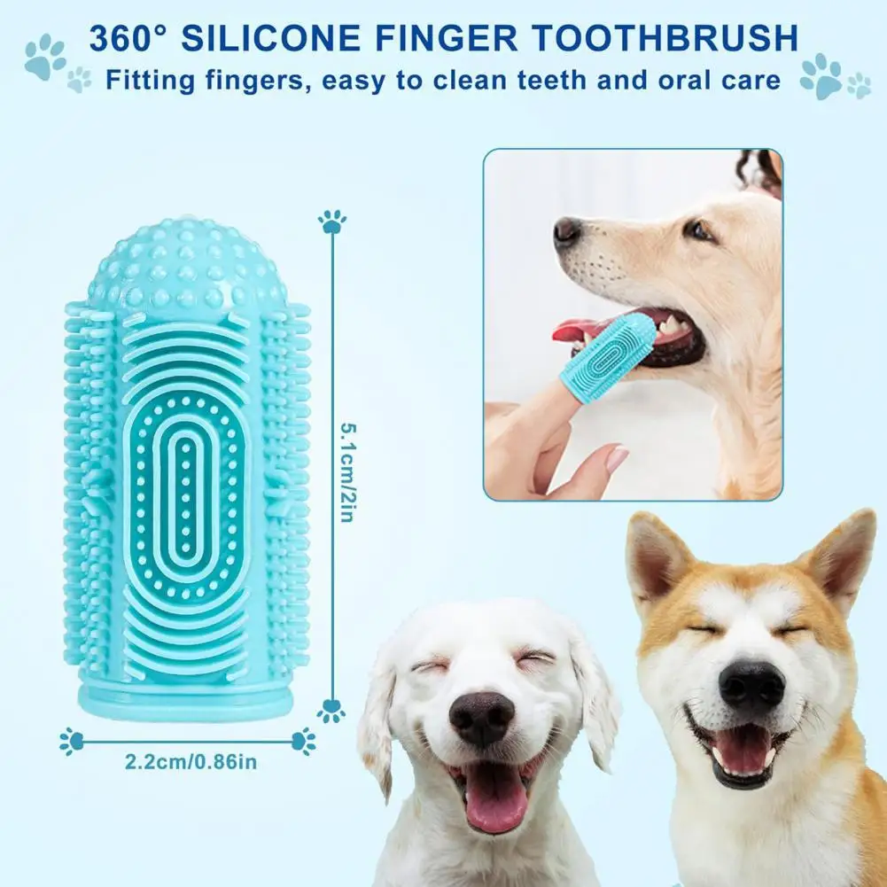 Dog Toothbrush Easy-to-use Finger Sleeve Dogs Toothbrush Pet Oral Health Finger Brush Housebreaking For Small Animal images - 6