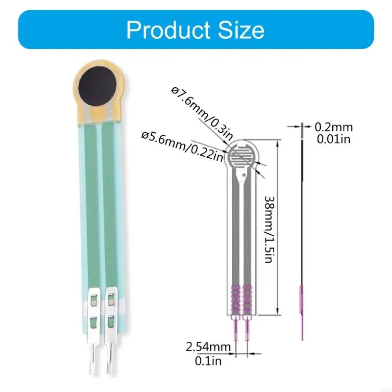 92MF Resistance Type Force Sensing Resistor Thin Film Pressure Sensors Pressure Resistor 2G-1.5KG Force Sensitive