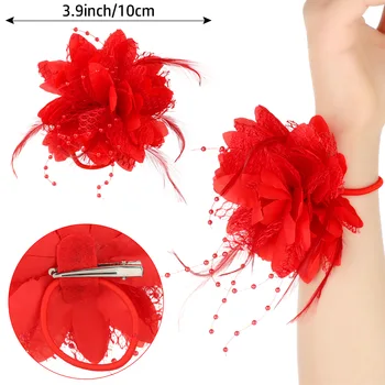Bigiotteria da sposa testa di nozze fiore corpetto piuma copricapo matrimonio tornante fermaglio per capelli da sposa copricapo accessori per capelli per adulti