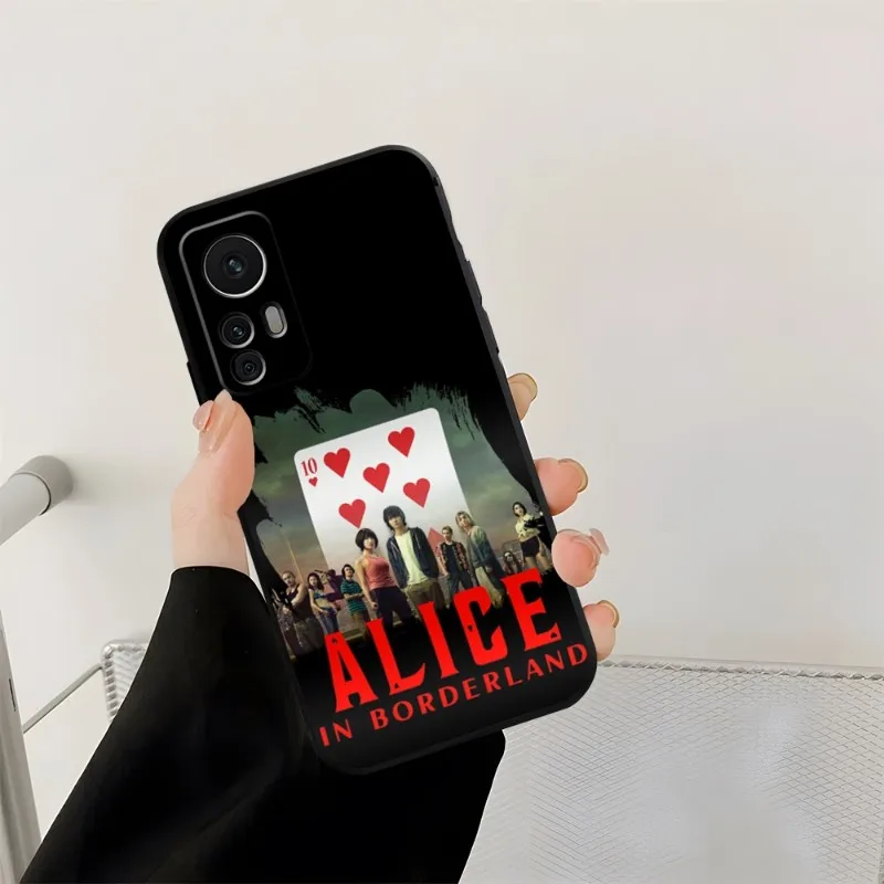 Alice In Borderland Phone Case, Capa de Silicone Preta, Redmi Note 12S, 12, 11S, 11, 10, 9S, 8T, 7, 8, 9, 9T, 10X, A2 Pro Mais