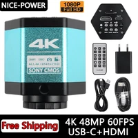 New 4K FHD 60fps HDMI And USB-C Output SONY Sensor Digital Industrial 4K Microscope Camera With Software For Soldering Repair 1