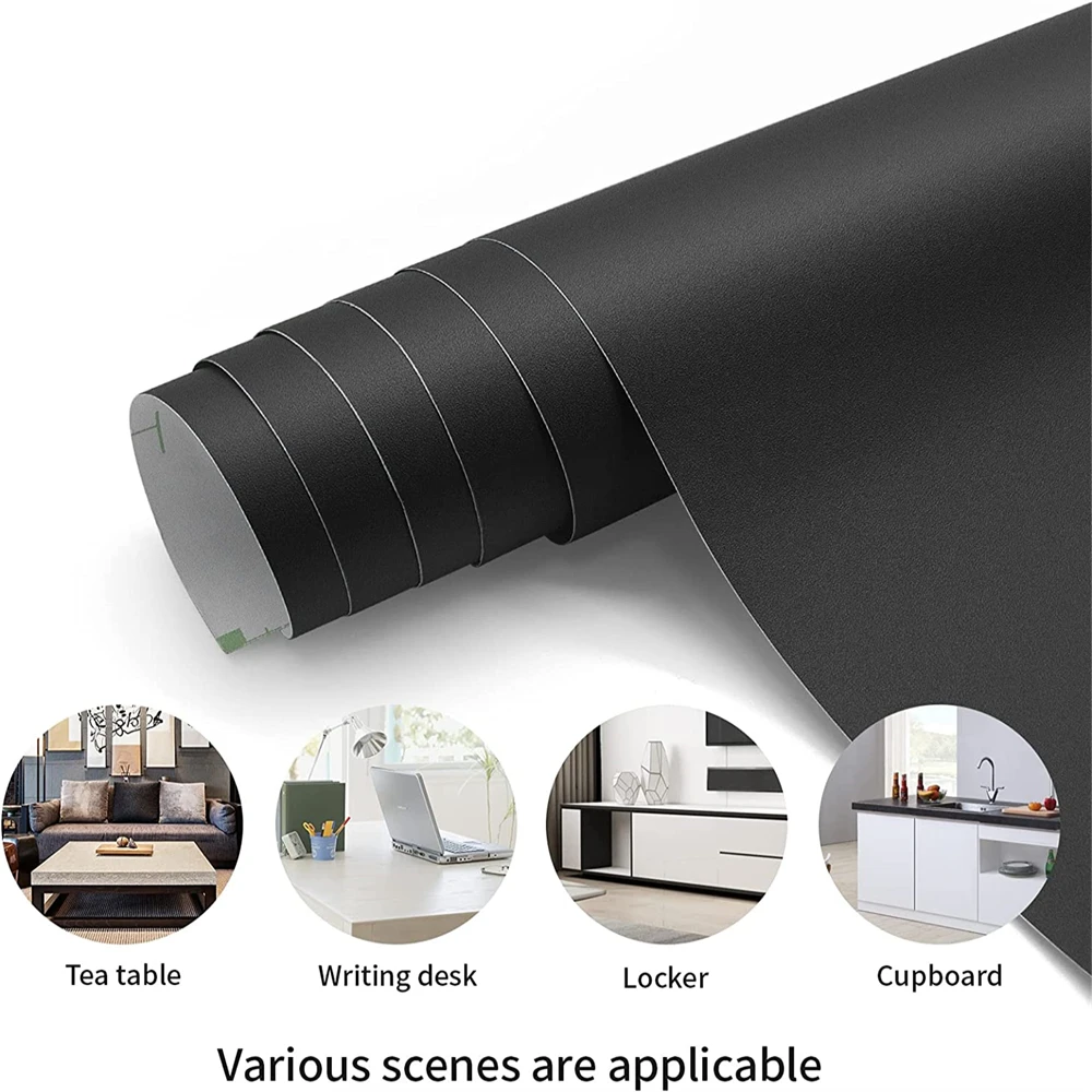 80/90 Width Selfadhesive Film Black Matt Thickened Sticker Furniture Kitchen For Cupboards