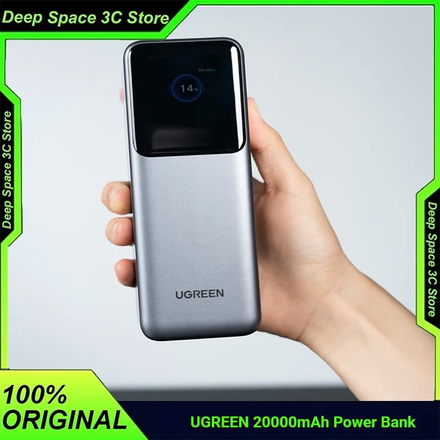 UGREEN 20000mAh Power Bank 200W Fast Charging Built-in 65CM Cable Portable External Battery For iPhone17 Pro Laptop Notebook
