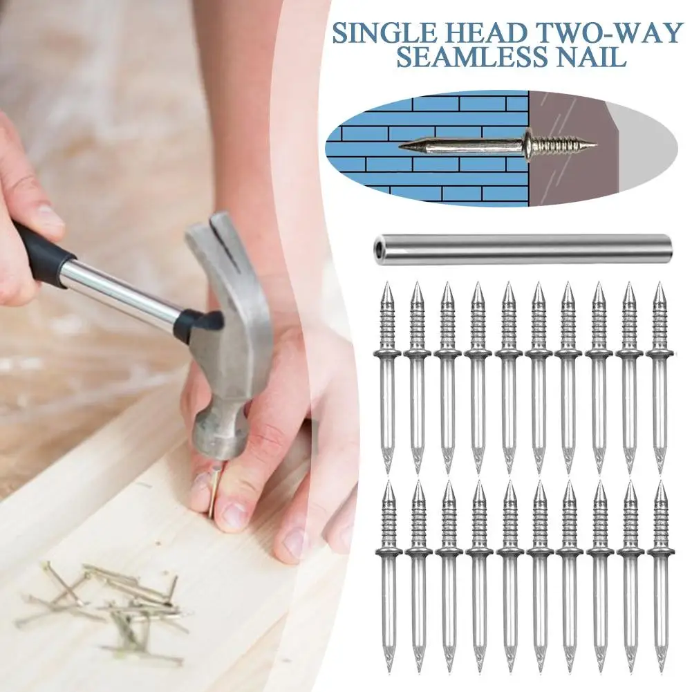 20PCS Carbon Steel Nails For Seamless Baseboard Installation High Strength Single Head Two-way Hardware Non-Marking Nails
