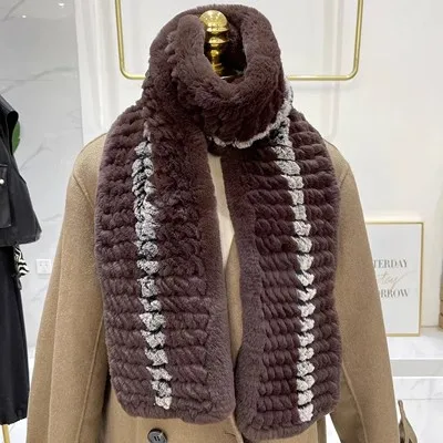 Wholesale MWFur Fashion Women Rex Rabbit Fur Infinity Scarves Multicolor  Winter Neck Collar Hand Knitted Fur Scarf Collar For Women From  m.