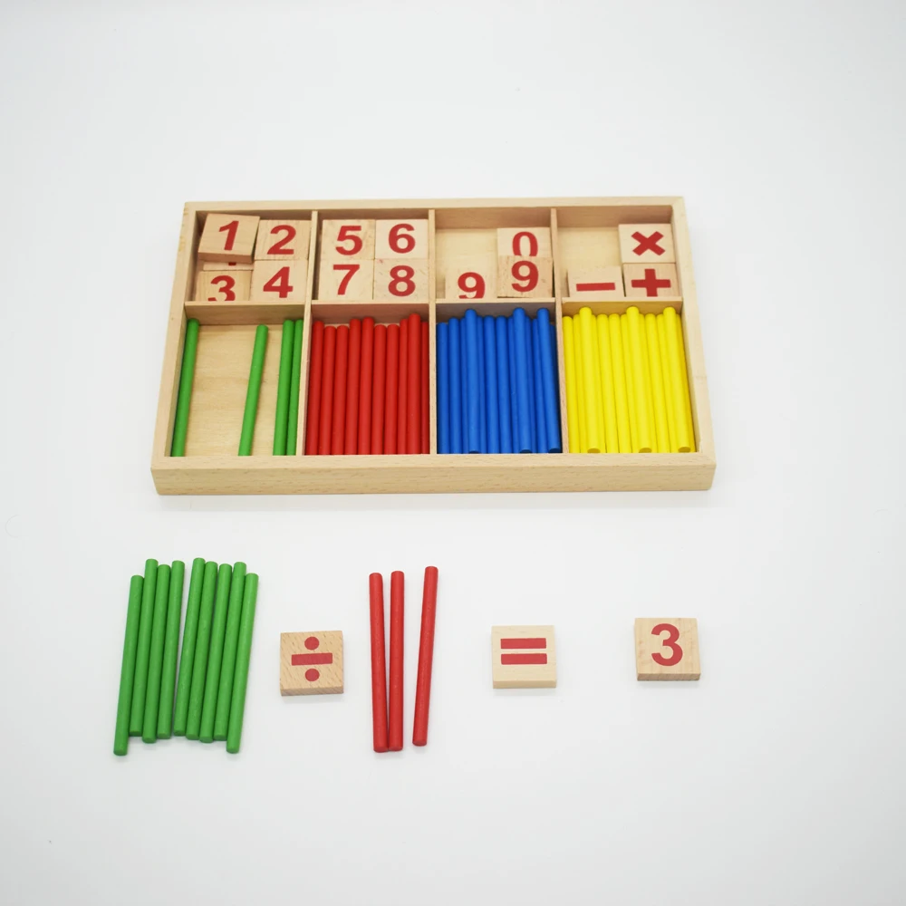 Montessori Teaching Wooden Toys Children Math Counting Stick Toys Preschool Educational Math Arithmetic Teaching Aids Kids Gift