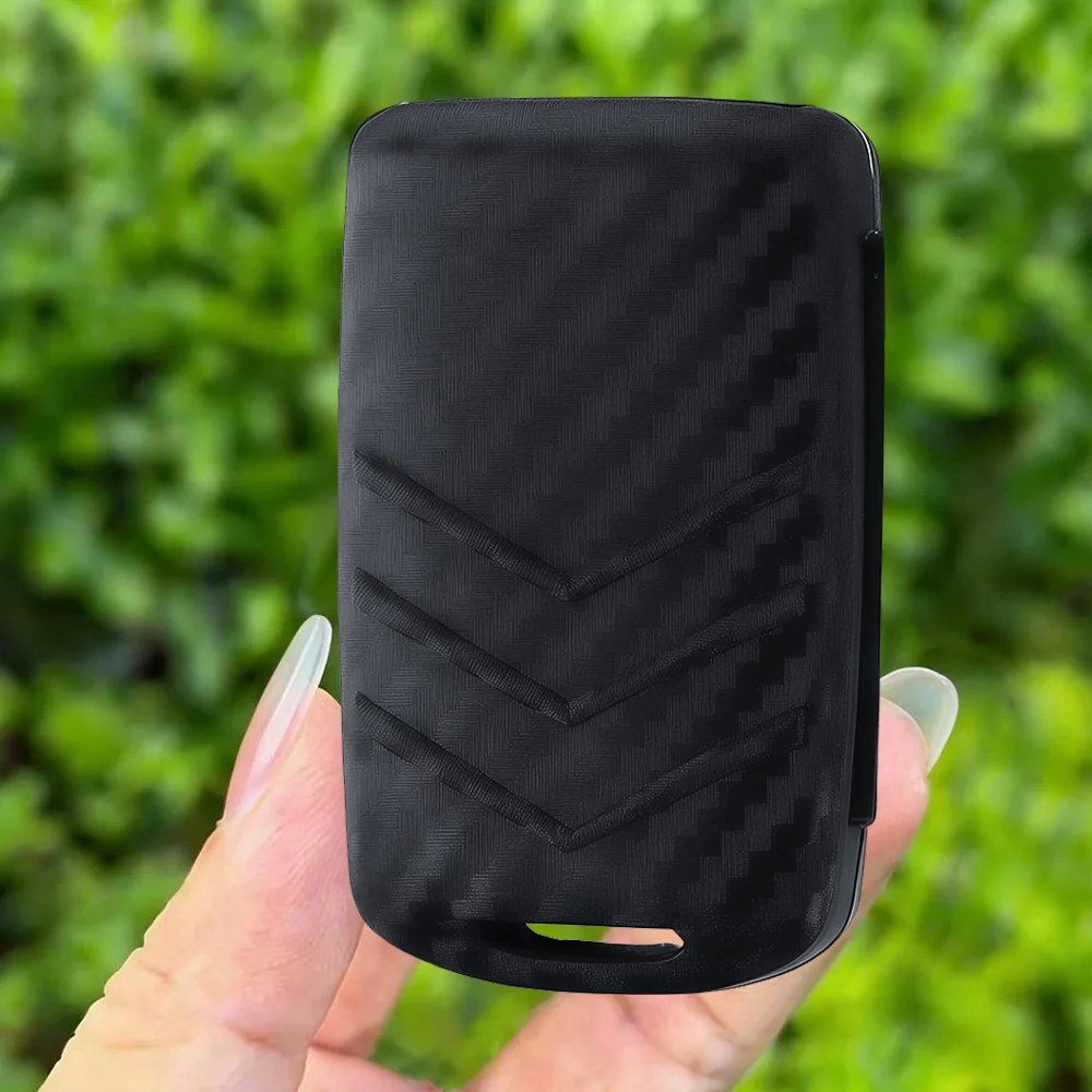 Carbon Fiber Silicone Car Key Cover Holder