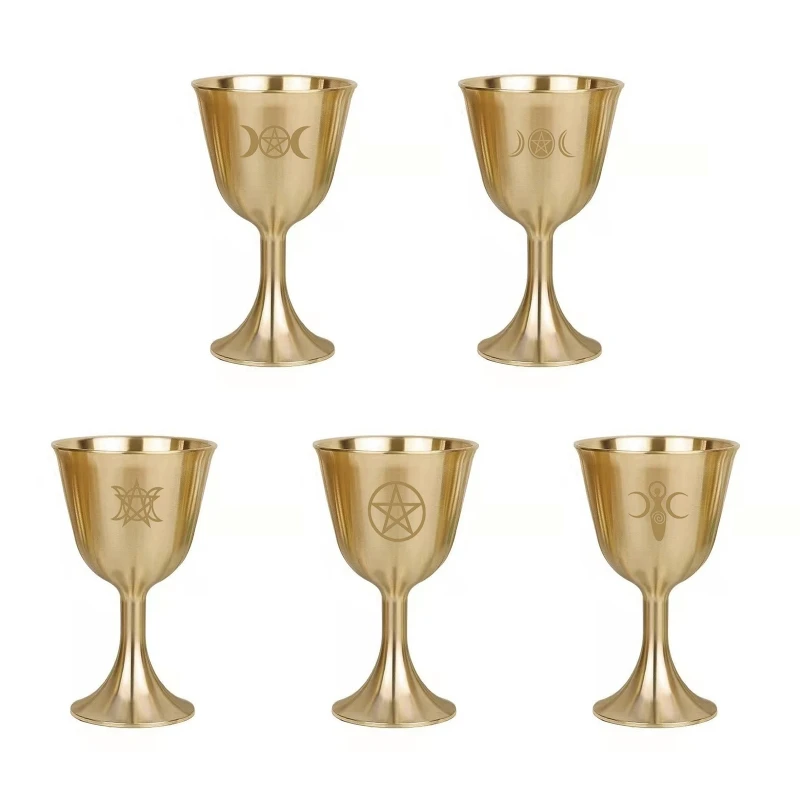 

Ceremony Divination Altar Chalic Prop Ritual Cup Triple Moon Altar Goblet H053
