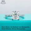 AnuJewel 3ct D Color Radiant Cut Moissanite Engagement Gold Plated 925 Sterling Silver Rings For Woman Customs Jewelry Wholesale 1