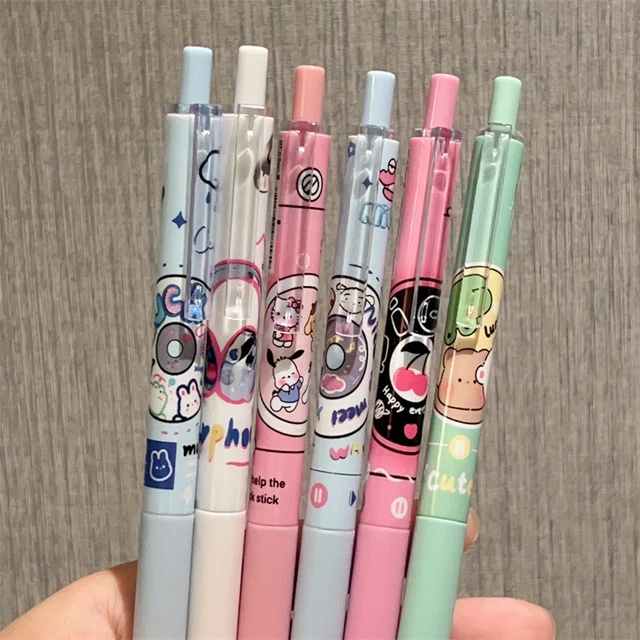 Stylos gel Kawaii mignons, papeterie japonaise, fournitures scolaires,  stylo à pointe, 6 pièces par paquet - AliExpress