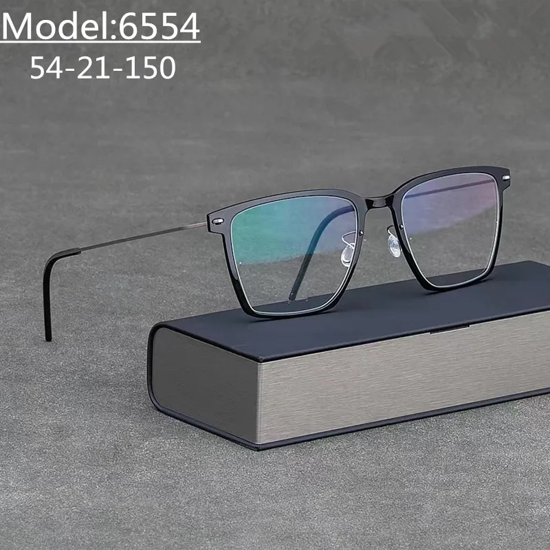 

Denmark Brand Men's Glasses Frame Titanium Square Eyeglasses Women Myopia Prescription Eyewear Optics Lens 6554 2022 New Fashion