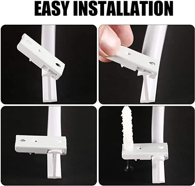 Bendable Curtain Track White Plastic Nano Silencer Flexible Curtain Accessories Kit Curved Straight Top/Side Mounted 1/2/3/4/5m