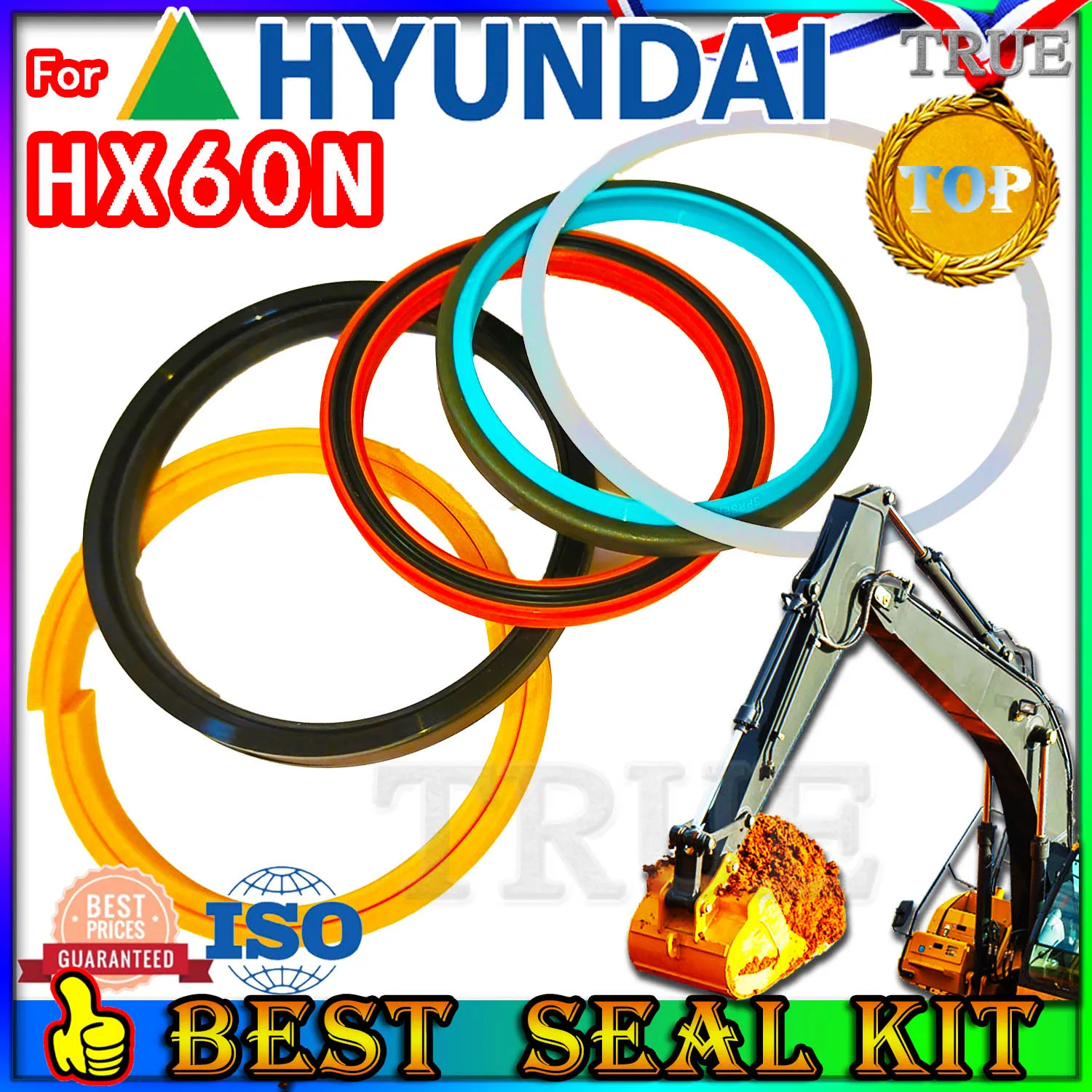 

For Hyundai HX60N Oil Seal Repair Kit Boom Arm Bucket Excavator Hydraulic Cylinder Nok Washer Skf Service Orginal Quality Track