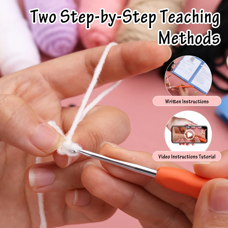 3 Color Dog Crochet Kit for Beginners Knitting Kit with Step-by-Step Instructions Video Crochet Yarn Accessories knitting needles crochet kit crochet hooks knitting supplies crochet needles knitting material knitting craft supplies
