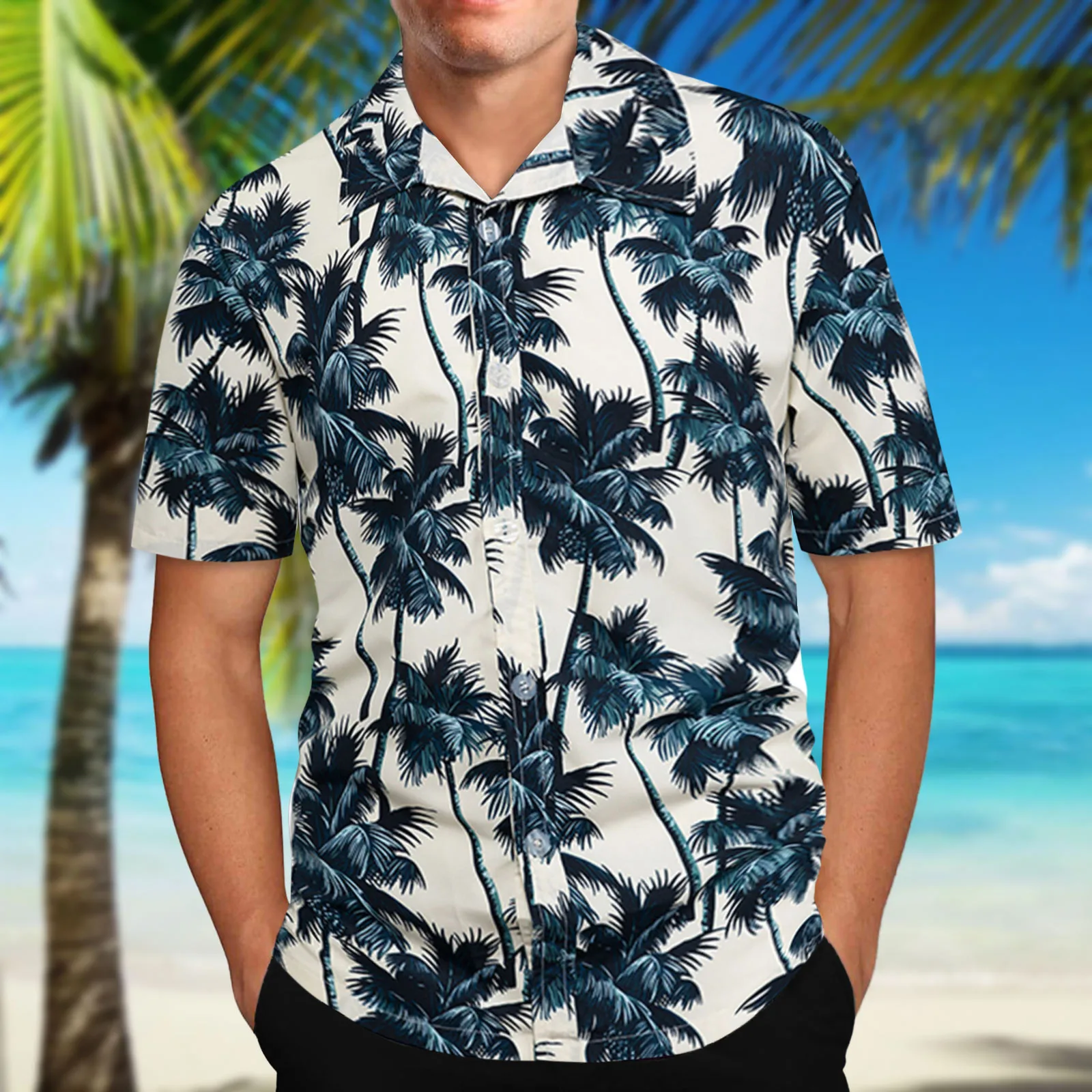 

2023 New Men's Slim Fit Floral Printed Shirts Male Casual Short Sleeve Hawaiian Beach Flower Basic Blouse Tops Plus Size L-5xl