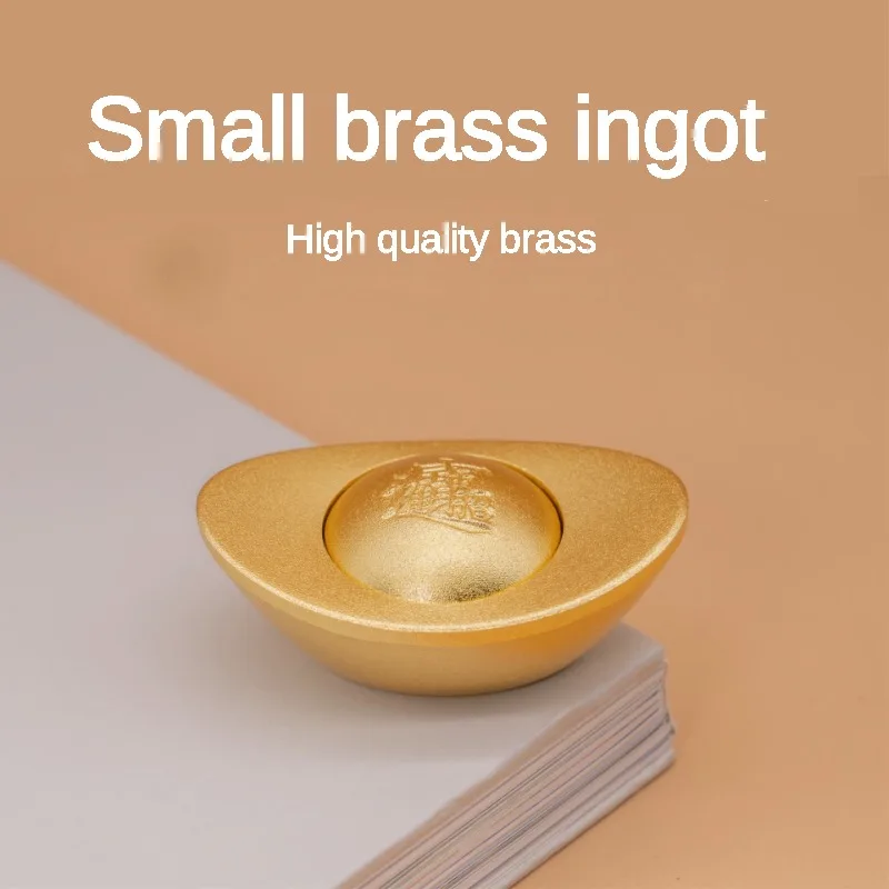 

Fidget Spinner Brass Rotating Solid Small Ingot Hand Piece Adult Decompression Play Piece To Relieve Anxiety Toy Gift Decoration