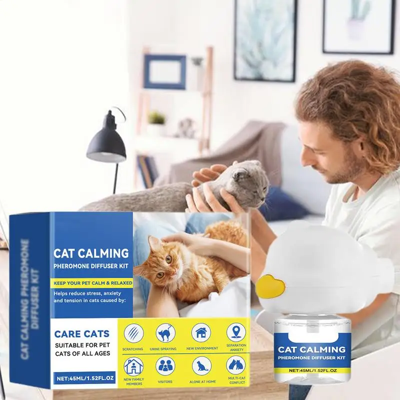 Cat Pheromone Diffuser 45ml Cat Calming Long Lasting Pheromone Plug-in Relaxants Calm Reduce Fighting