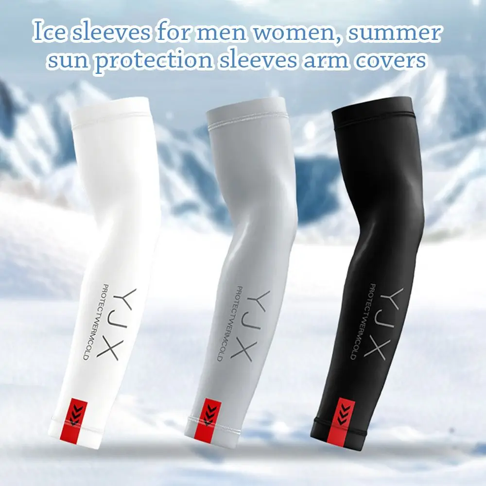 1Pair Summer Arm Sleeves for Running Outdoor Cycling Driving Breathable Ice Silk Elastic Sun Protection Men Women Arm Cover