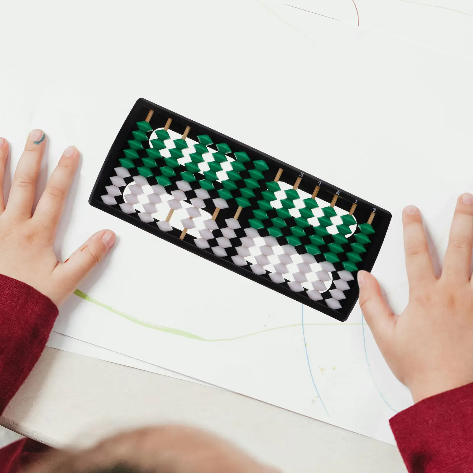 중국 스타일 주판 9개 구슬 빈티지 주판 학습 도구 학교 산술 계산 도구 학생용 정신 수학 훈련 도구