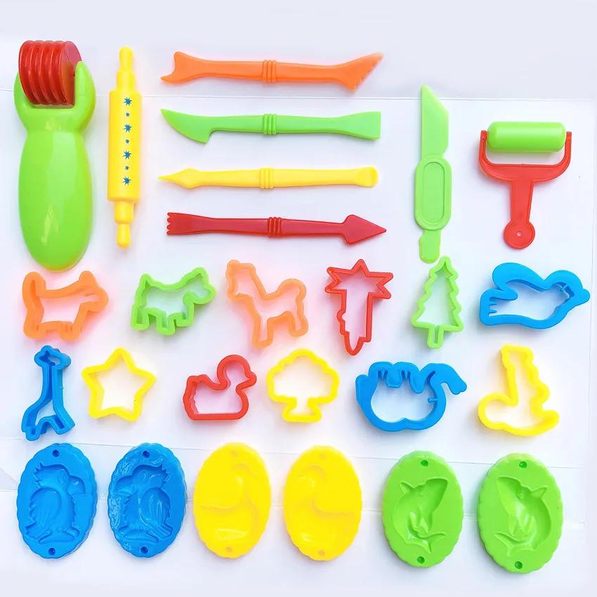 Dough Play Tool for Kids Cartoon Roller Cutter Playdough Clay Accessories Plasticine Set Knife Mould Early Education Toy 5