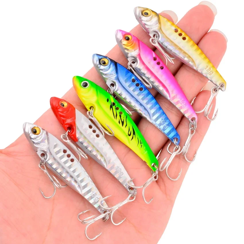 

5Pcs Metal Vib Fishing Lure 5-25g Long Shot Slots Hook Metal Jig Articulos De Pesca Isca Artificial Bass Bait Deep Sea Fishing