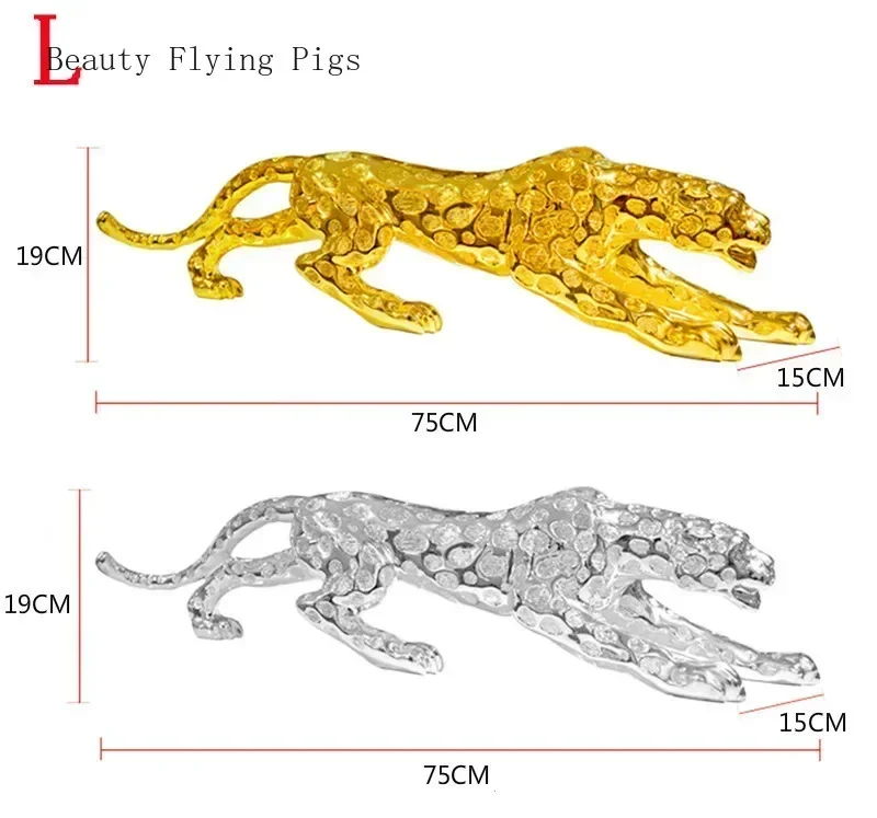Modern Abstract Gold Panther Sculpture Geometric Resin Leopard Statue Wildlife Decor Gift Craft Ornament Accessories Furnishing - Image 6
