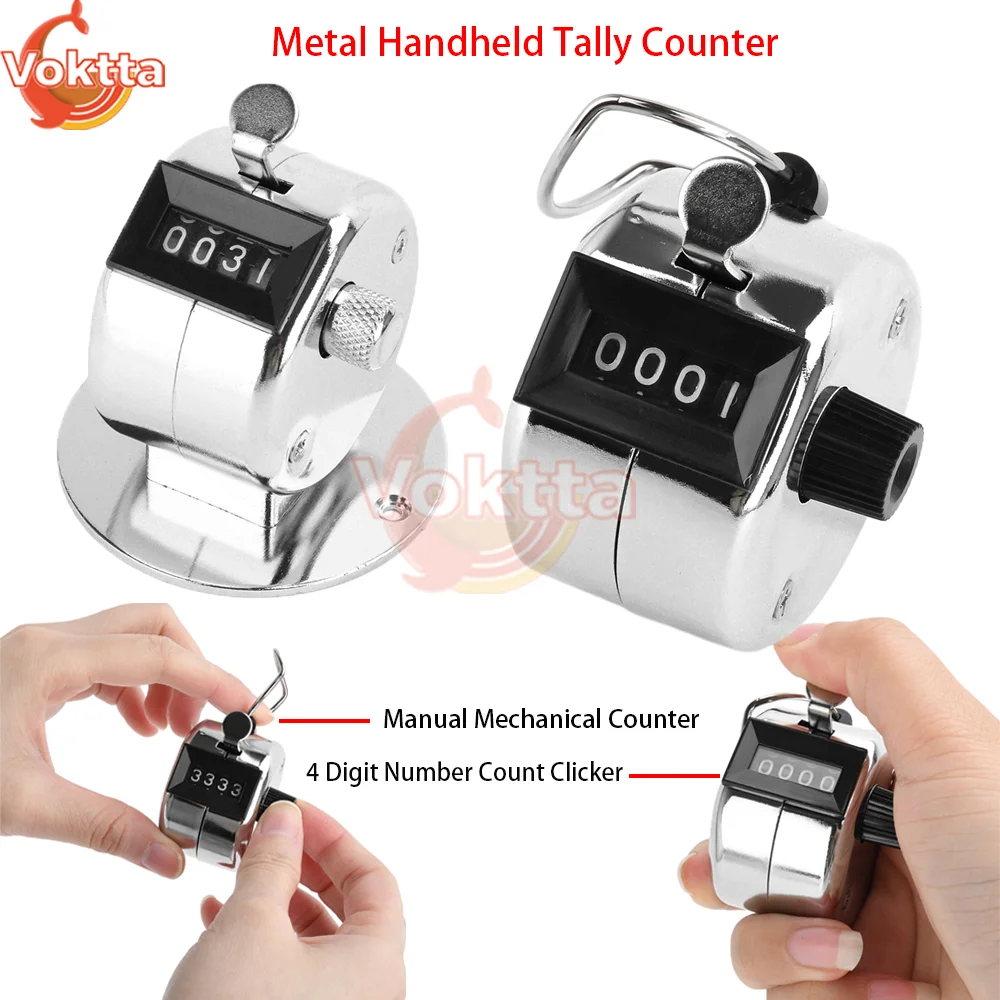 SSS Mini Digital Hand Tally Counter 4 Digit Number Colorful Counting Manual Mechanical Handheld I.850193052