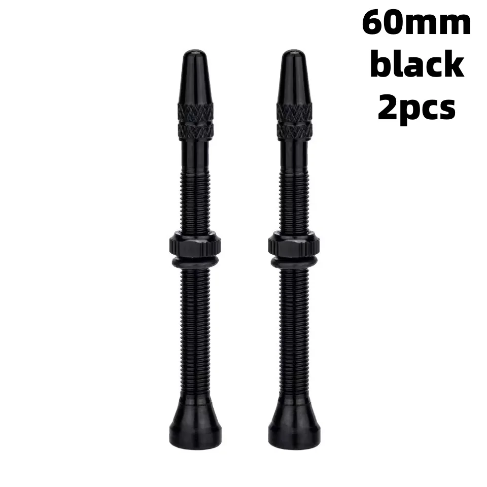 Enhanced Bicycle Tubeless Valve Stems with Integrated Core - 2 Pack, 60mm