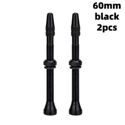 Enhanced Bicycle Tubeless Valve Stems with Integrated Core - 2 Pack, 60mm (Black 60mm 2pcs)