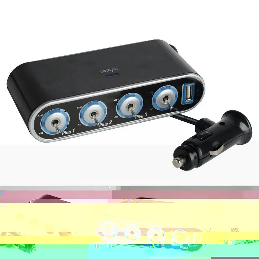 12v 4 Way Car Charger Vehicle Auto Cigarette Lighter Multi Car