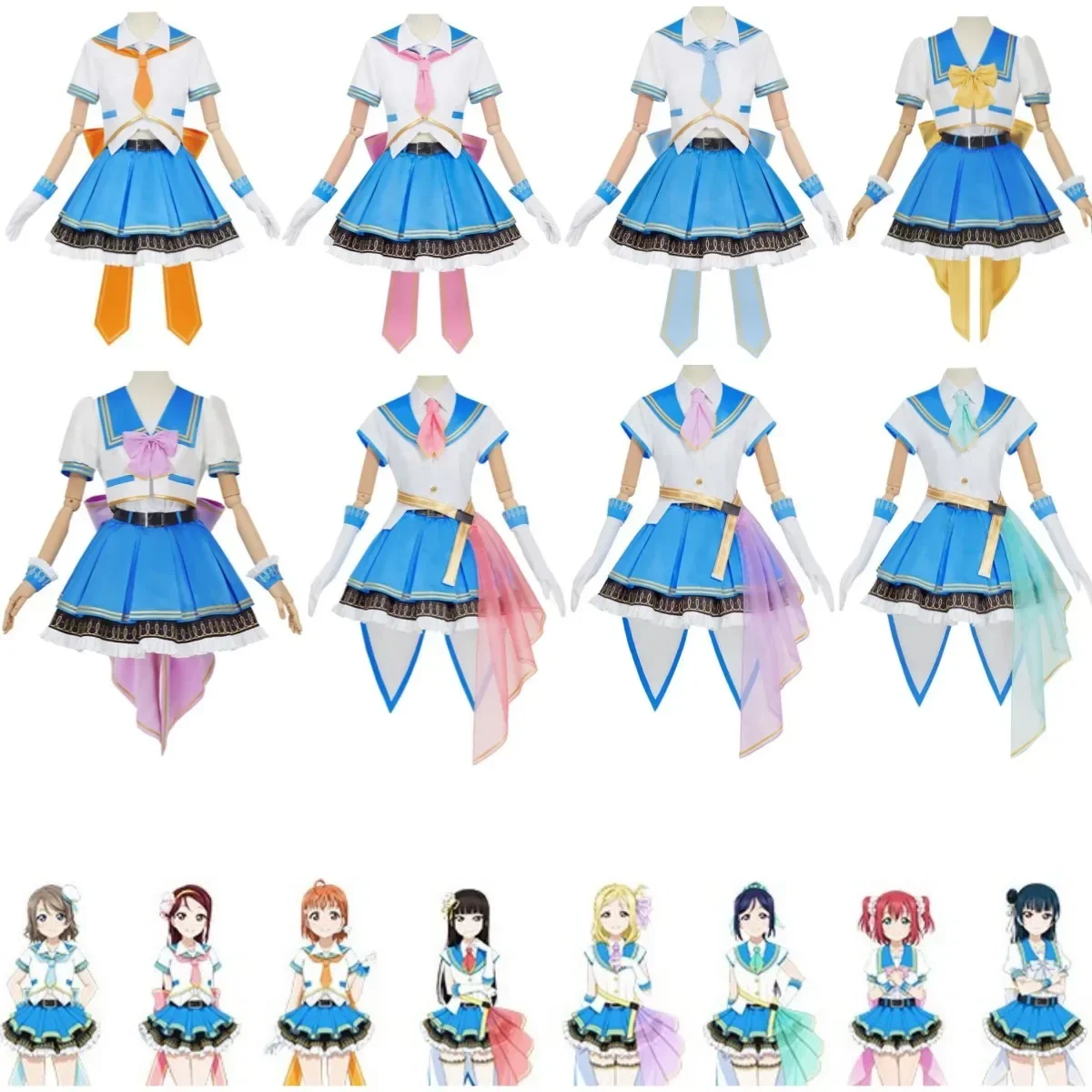 

Anime Lovelive!Sunshine!! Season 2 Aqours Kurosawa Diaohara Mari Watanabe You Takami Chika Cosplay Costume Lolita Skirt